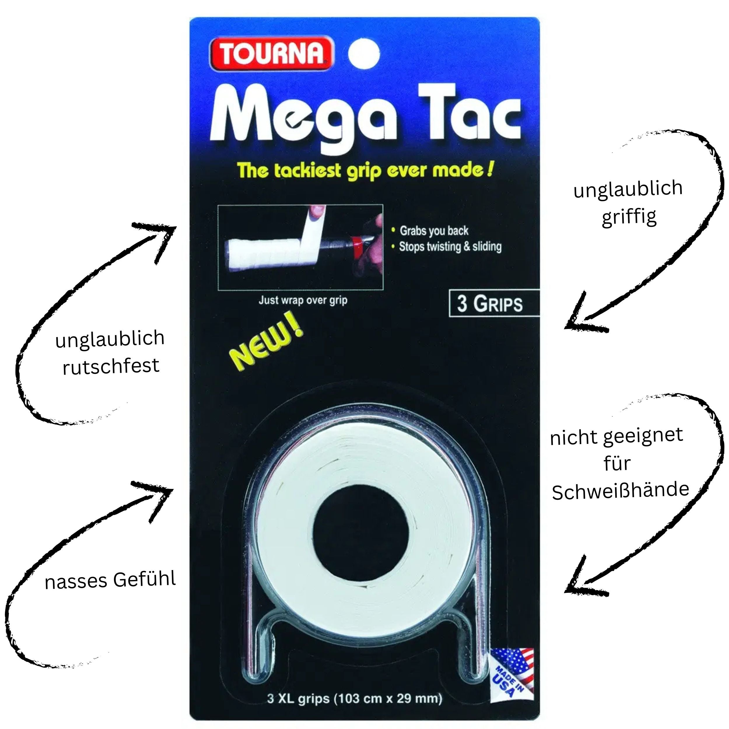 Tourna Mega Tac 10er weiß
